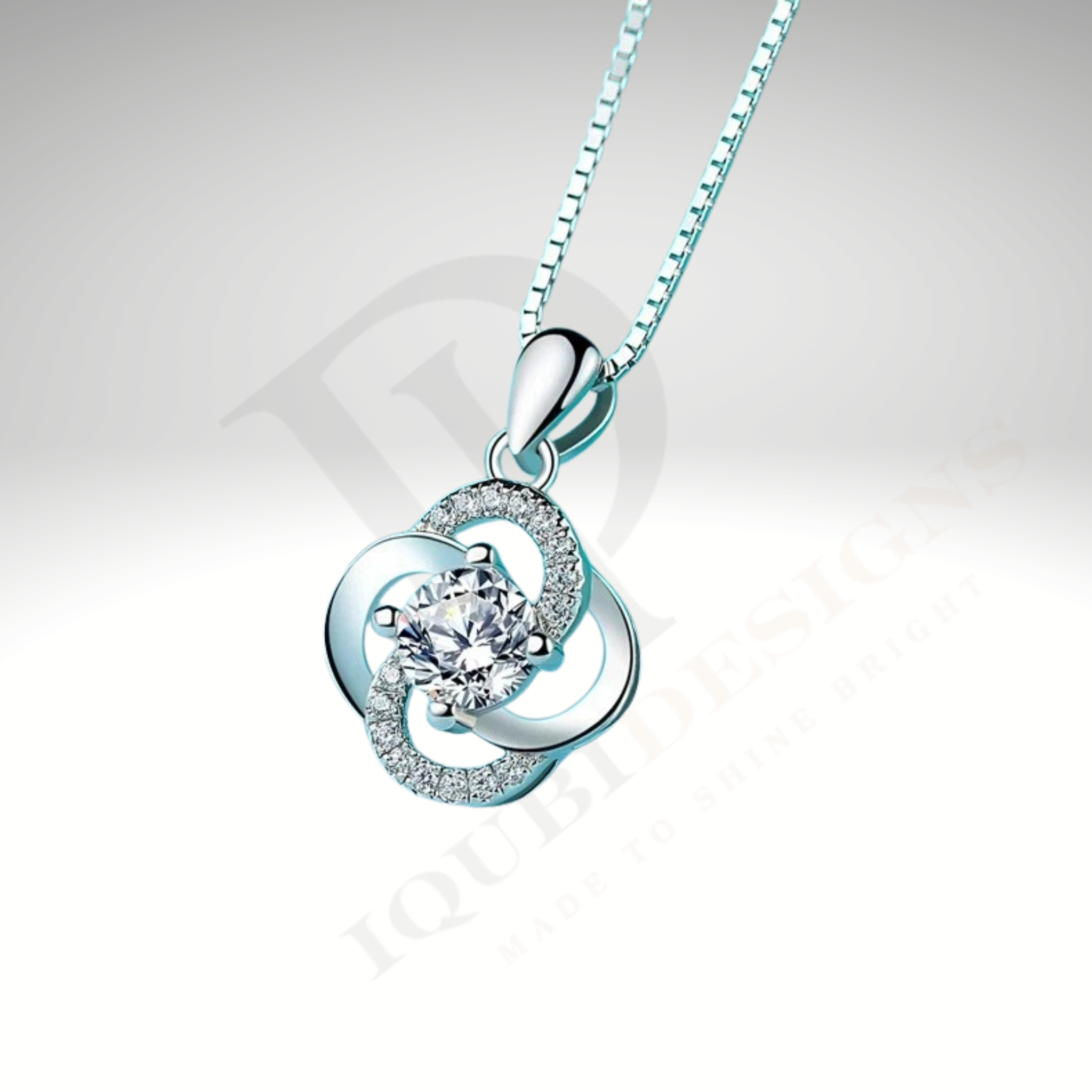 Swirl Stone Pendant 925 Sterling Silver Necklace Stud Earrings Womens Jewellery
