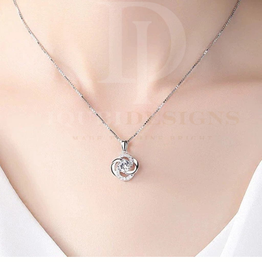 Swirl Stone Pendant 925 Sterling Silver Necklace Stud Earrings Womens Jewellery