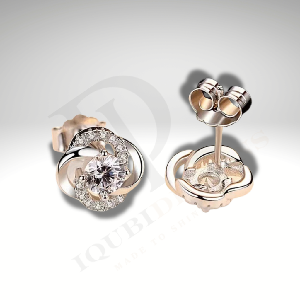 Swirl Stone Pendant 925 Sterling Silver Necklace Stud Earrings Womens Jewellery