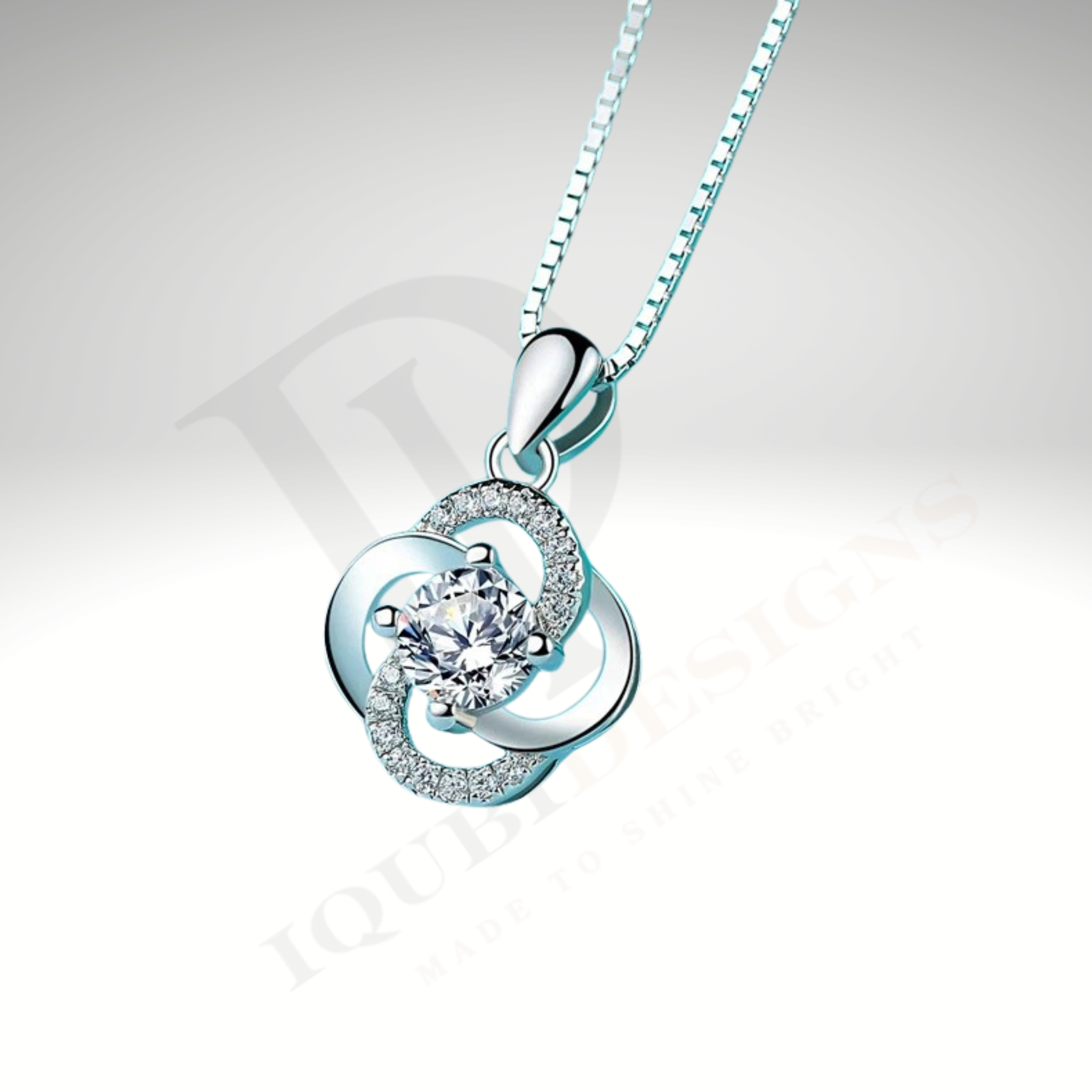 Swirl Stone Pendant 925 Sterling Silver Necklace Stud Earrings Womens Jewellery