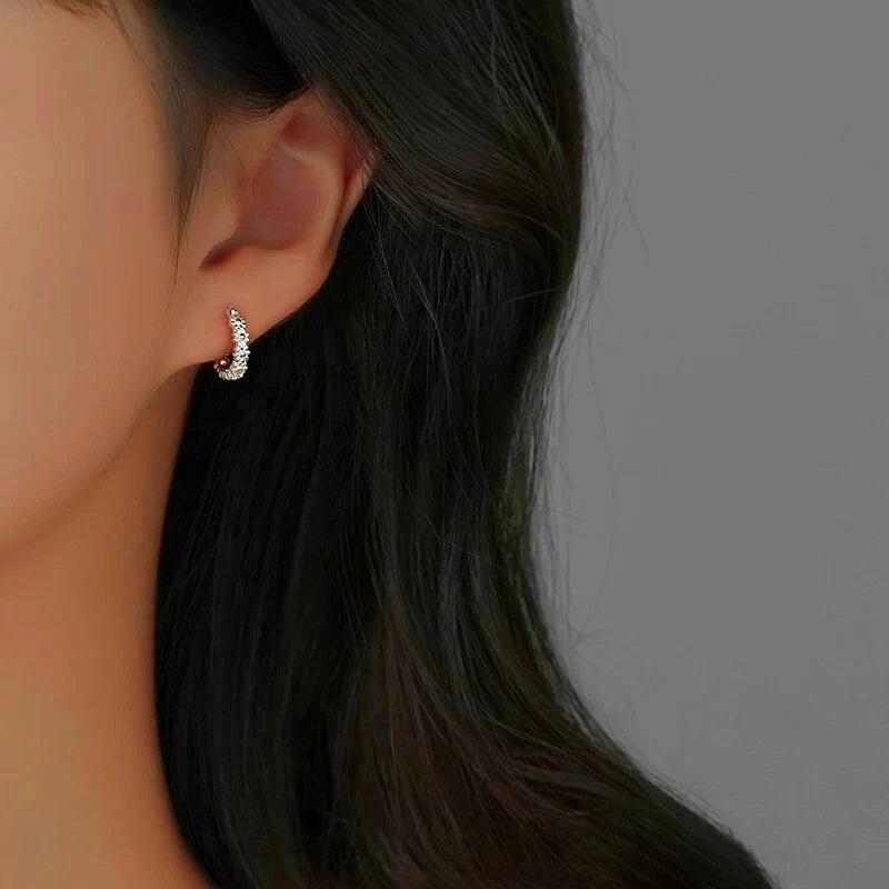 Sterling Silver Daisy Flower earring with Gold Center | Adjustable Floral Band | Minimalist Nature Jewelry Gift for Her